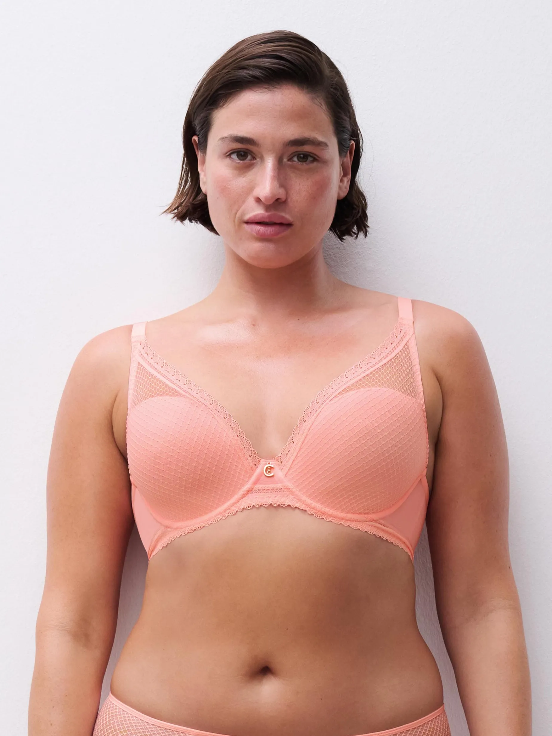 Chantelle Romance Plunge BH - Fluorroze