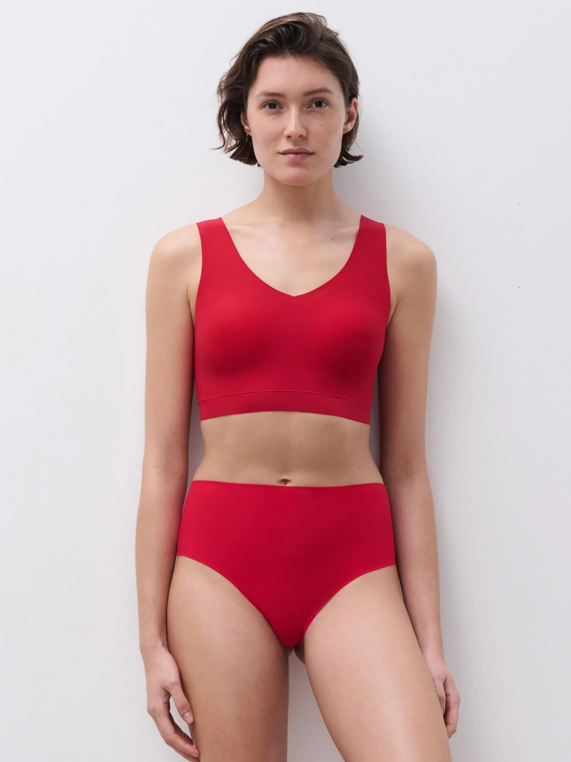 Chantelle Softstretch V-neck top - Poppy Red
