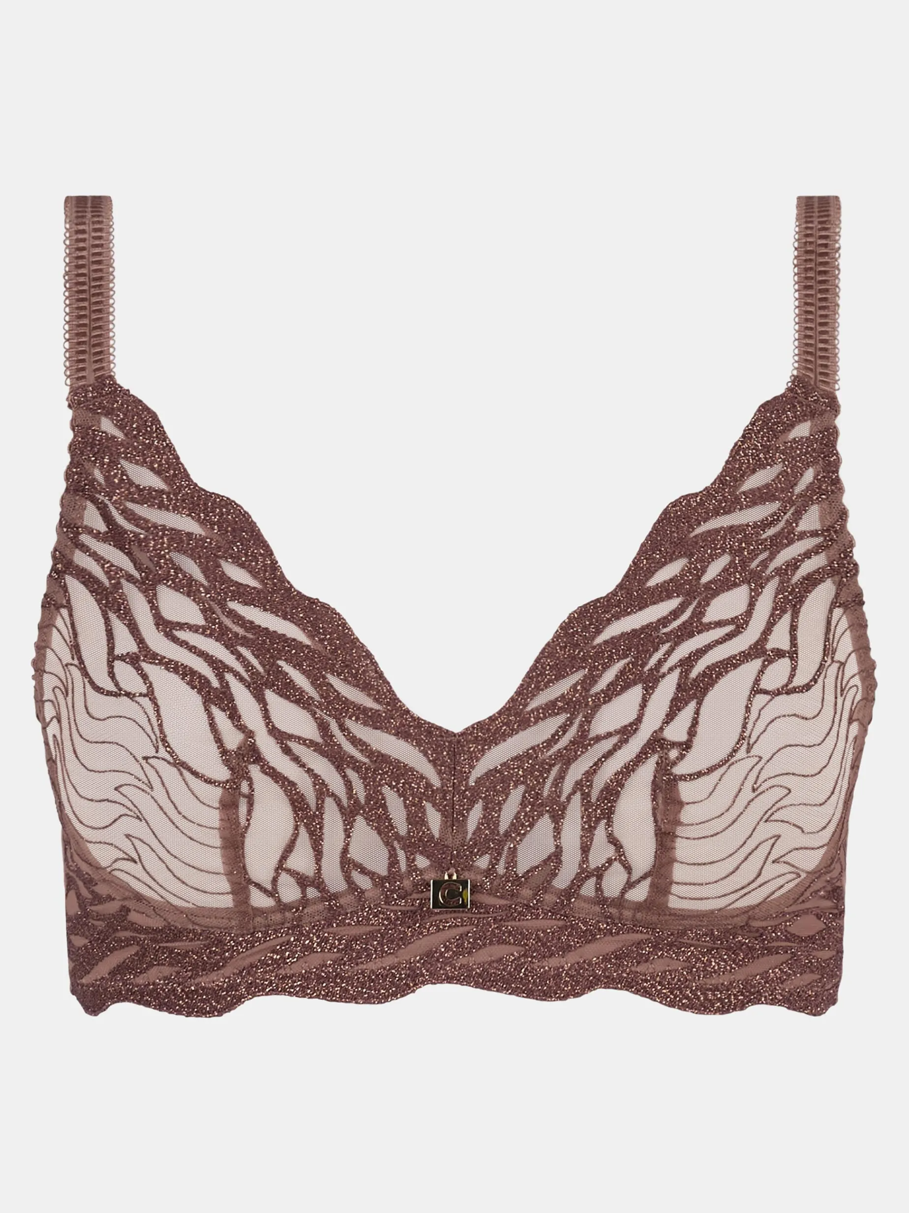 Chantelle Vibe Niet Voorgevormde BH Zonder Beugel - Cinnamon Lurex