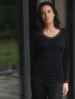 Femilet Juliana T-Shirt Lange mouwen - 100% Merino wol - Zwart