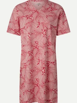 Livera NOOR Nachthemd korte mouw - Pink Monstera