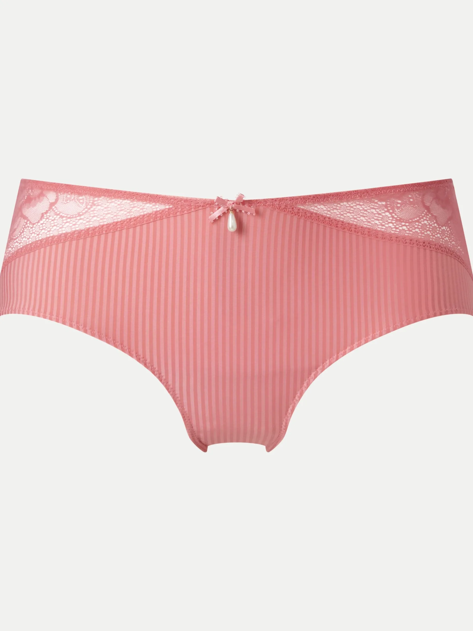 Livera Stripe Lace Hipster - Geranium Pink