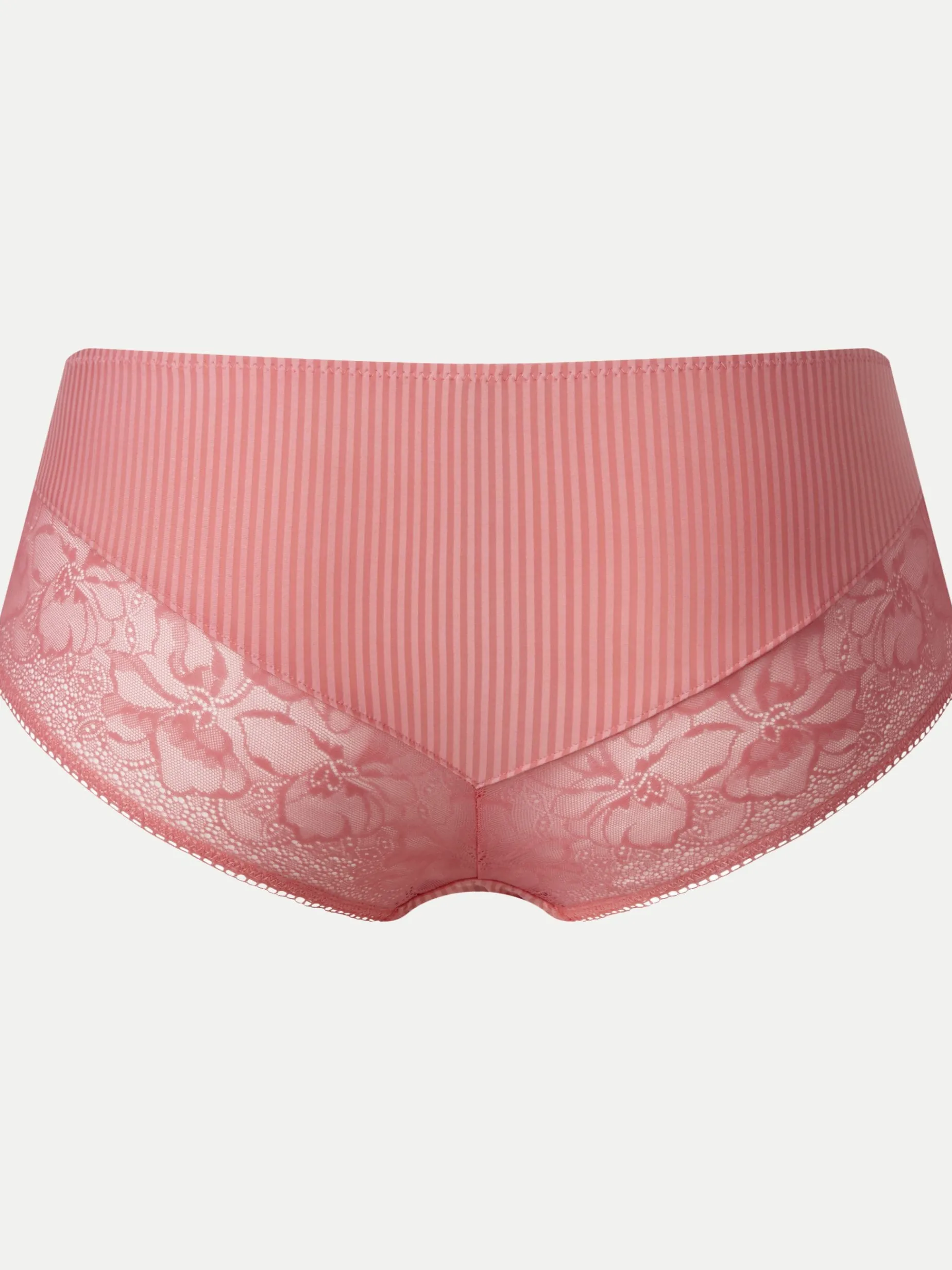 Livera Stripe Lace Hipster - Geranium Pink