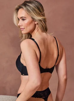 Livera Stripe Lace Push-up BH - Zwart