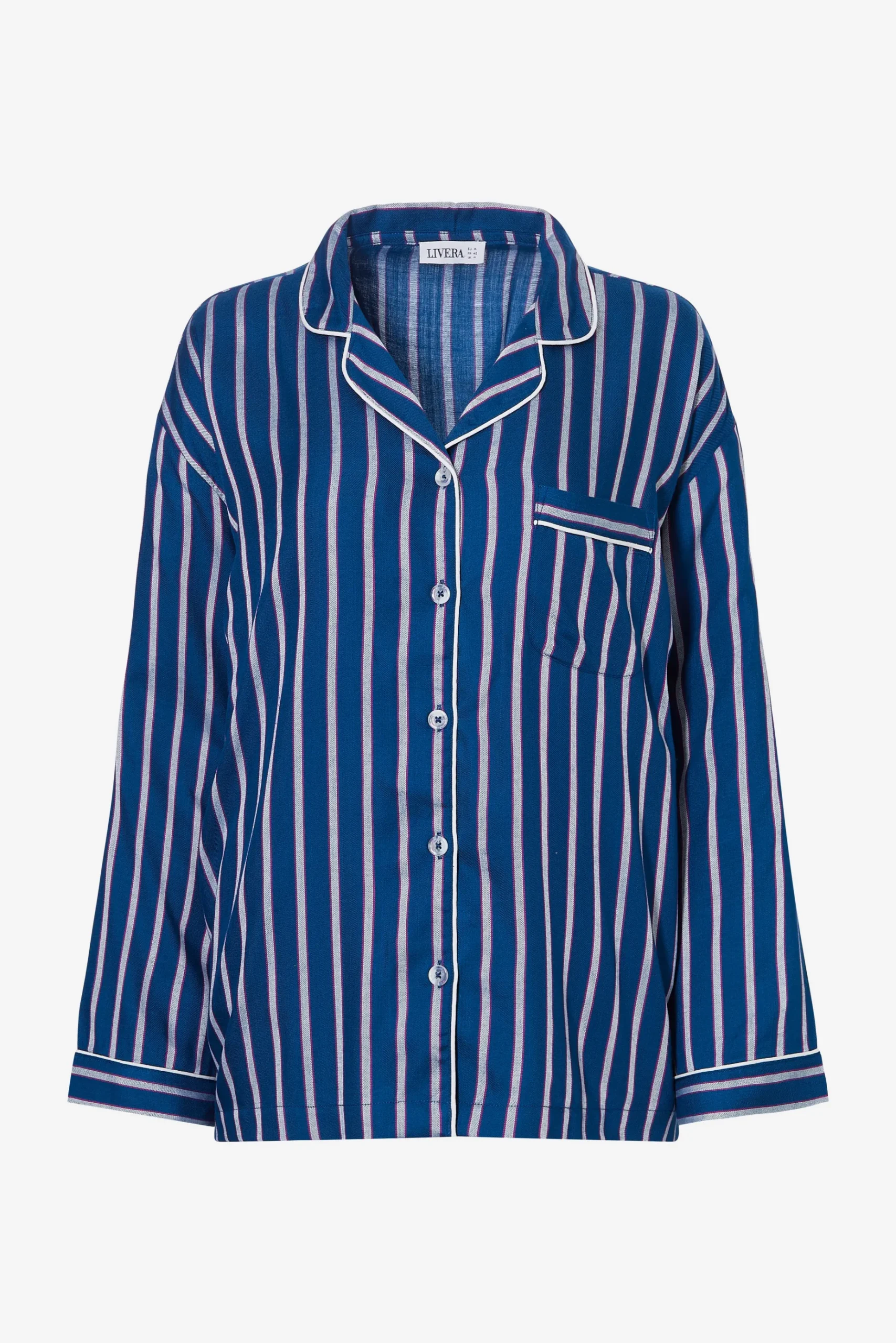 Livera STRIPES Top lange mouw - Egret/Opale