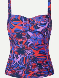 Livera St Tropez Bodine Tankini - Orange hibiscus